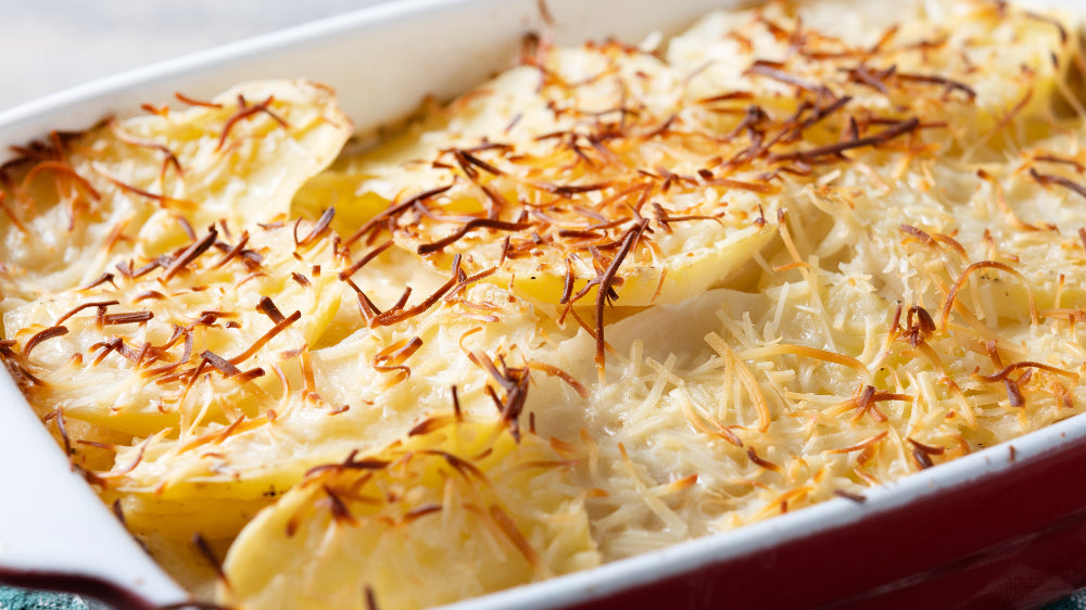 Süß trifft herzhaft: Kartoffel-Apfel-Gratin
