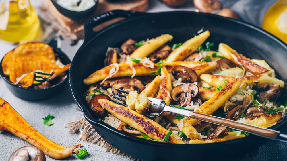 Cremige Schupfnudeln mit feiner Pilz-Jägersauce