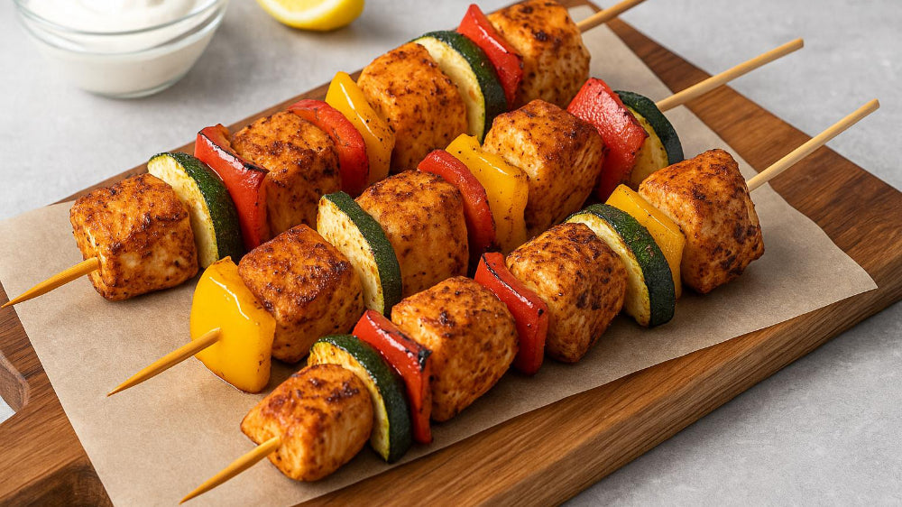 Würzige Hähnchenspieße vom Grill