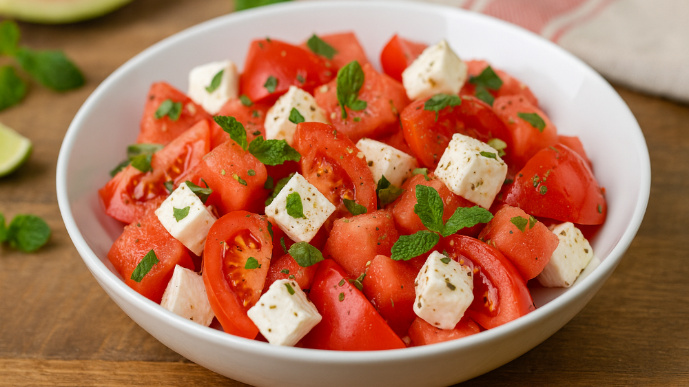 Erfrischend anders: Melonen-Tomaten-Salat