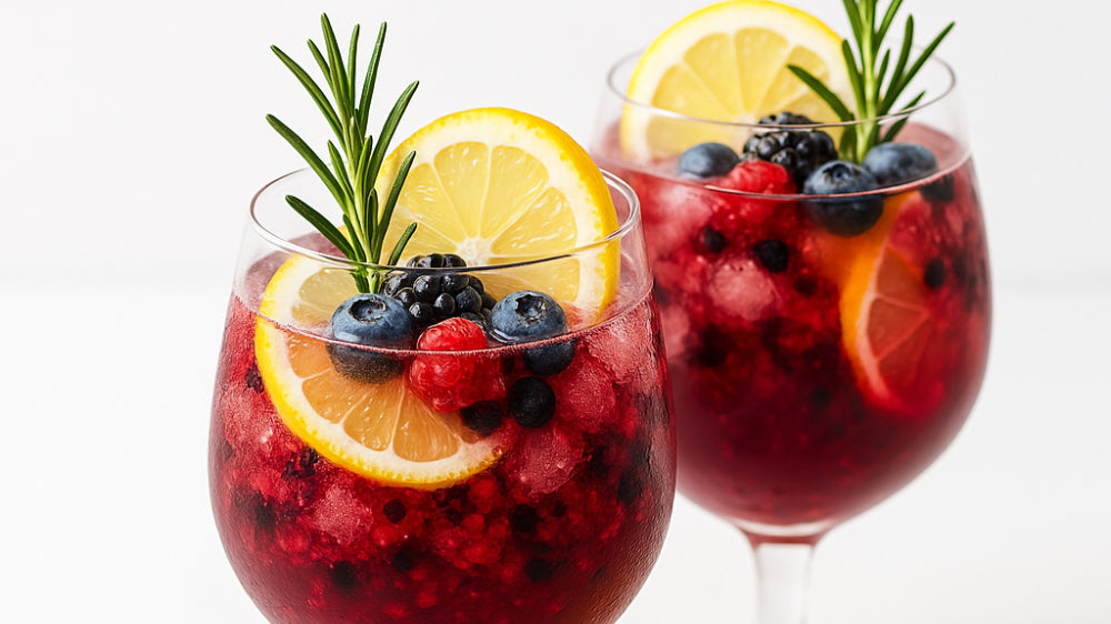 Sommerlicher Mocktail mit Rosmarin-Beeren-Eistee