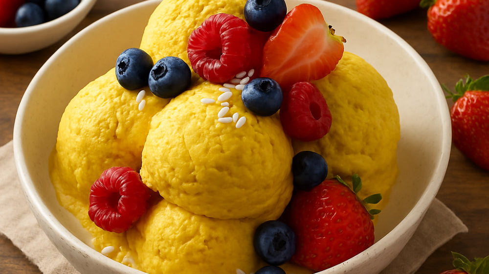 Goldene Eiskugeln – Sommergenuss mit Kurkuma