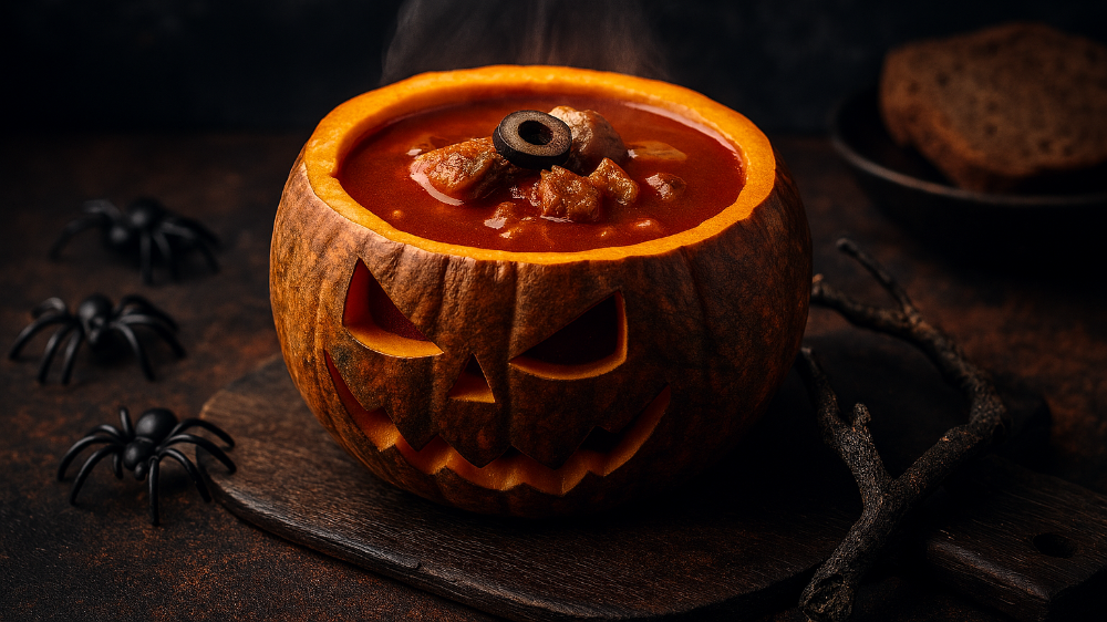 Blutrote Hexensuppe – Halloween-Gulasch