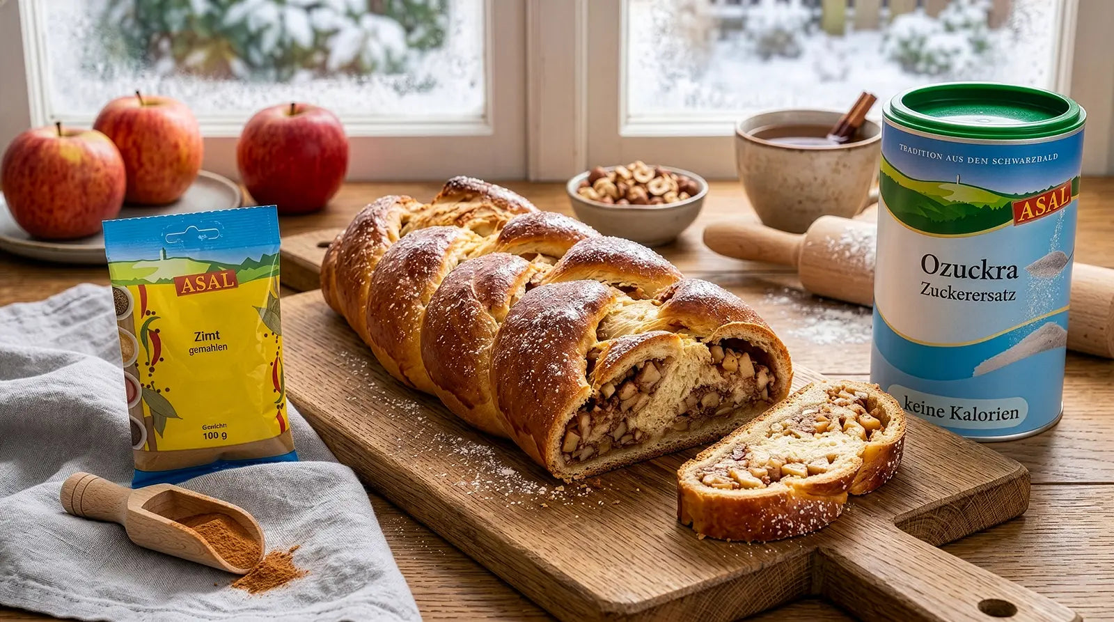 Apfel-Nuss-Zopf