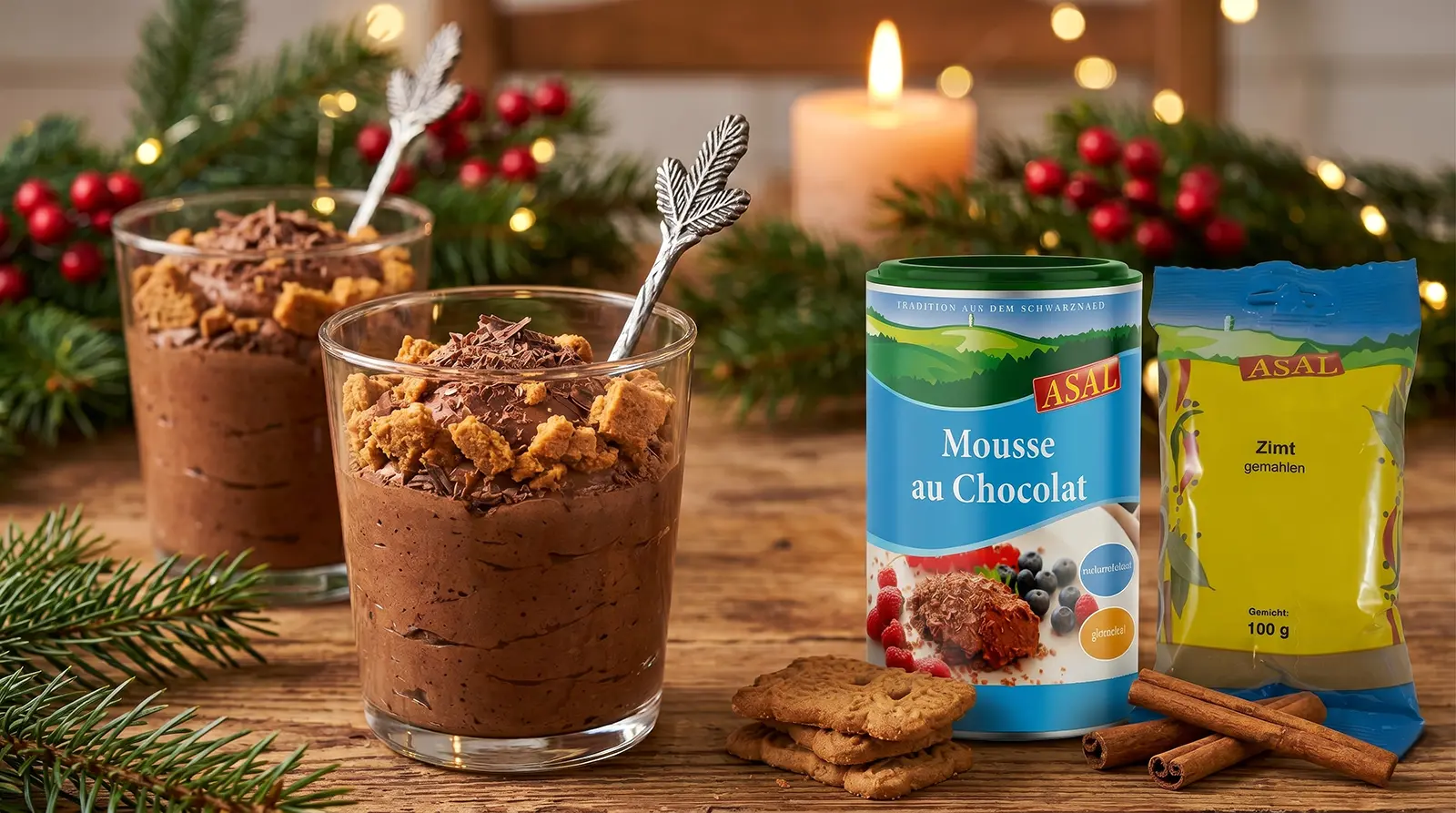 Zimt-Schoko-Mousse mit Spekulatius