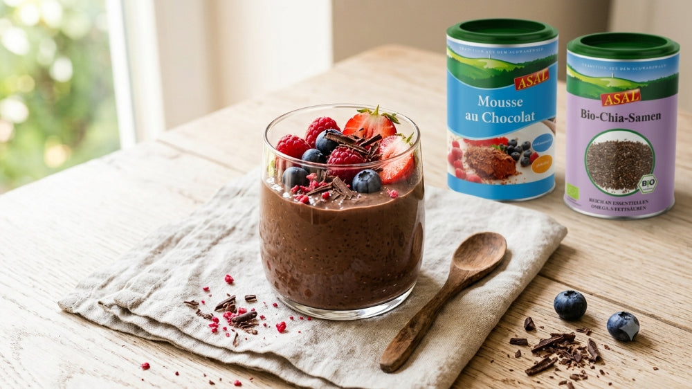 Schoko-Chia-Pudding mit Banane