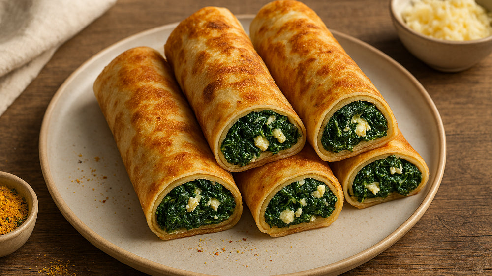 Käse-Spinat-Wrap
