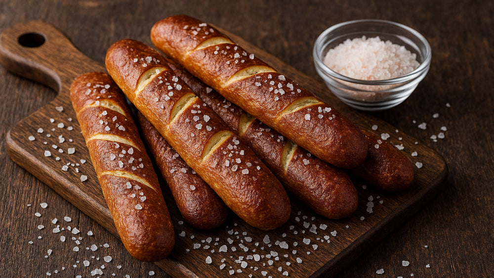Laugenstangen mit Himalaya-Steinsalz