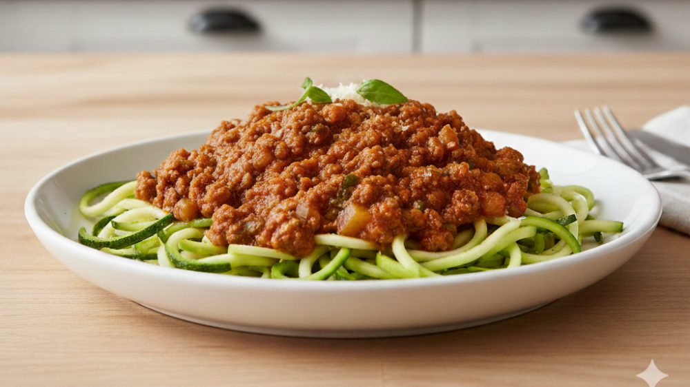 Zucchini Nudeln mit Sauce Bolognese