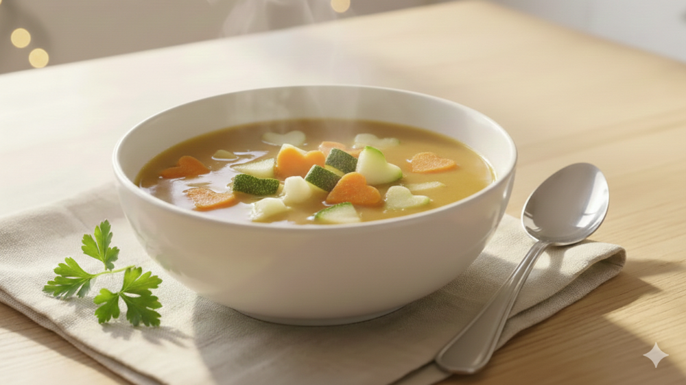 Fastensuppe mit Gemüseherzen