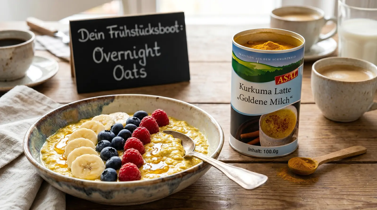Dein Frühstücksboot: Overnight Oats mit der Power von Kurkuma