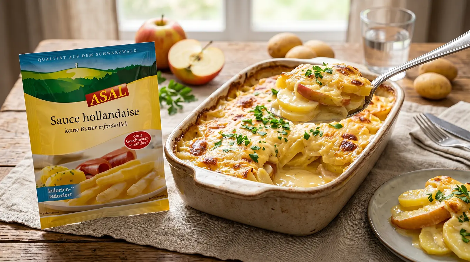 Süß trifft herzhaft: Kartoffel-Apfel-Gratin