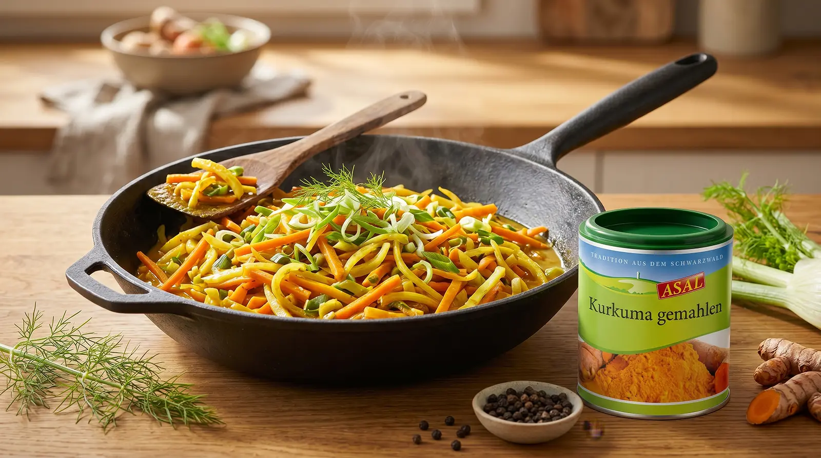 Goldene Kurkuma-Pfanne: Gemüse trifft Superfood
