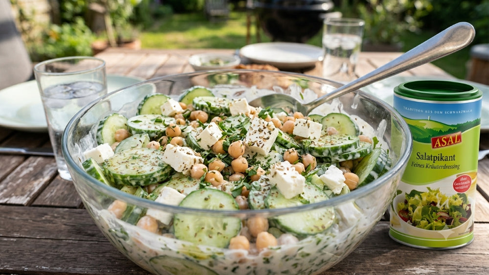Gurken-Feta-Salat mit Kichererbsen