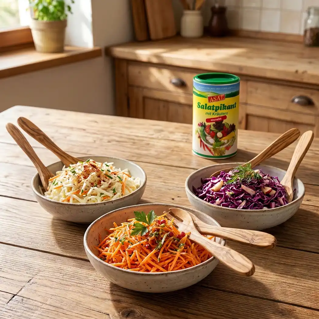 Salatpikant mit Kräutern