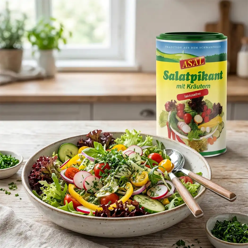 Salatpikant mit Kräutern