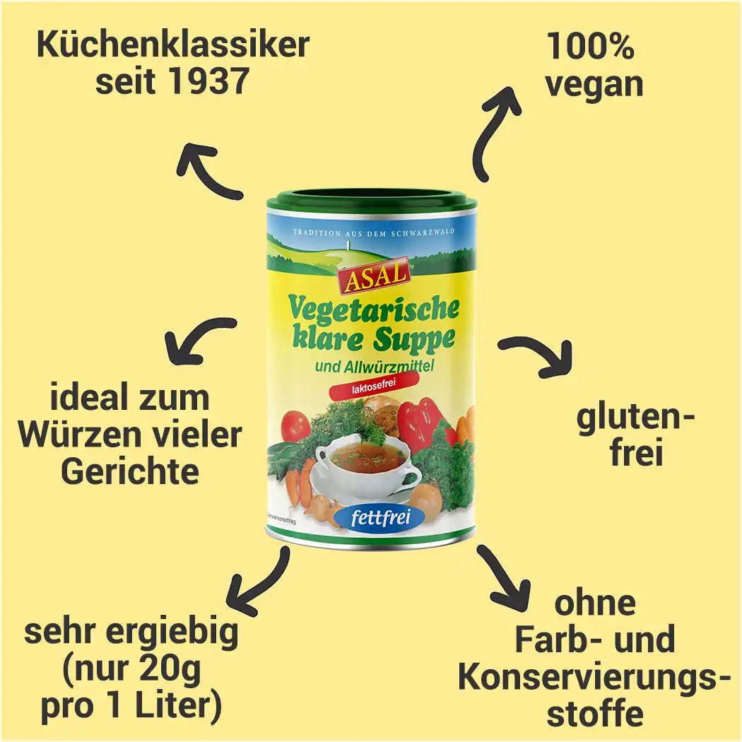 Vegetarische klare Suppe