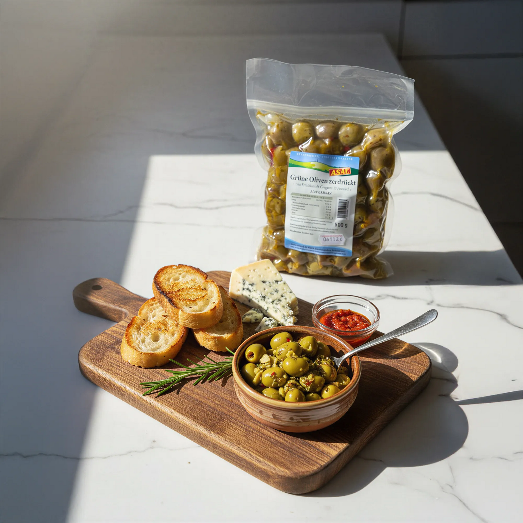 Grüne eingelegte Oliven 500g